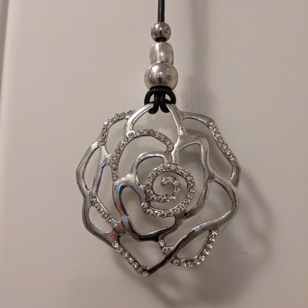 Rhinestone Silver Pendant